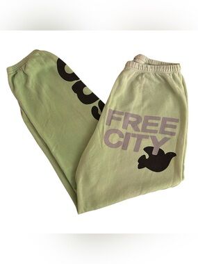 FreeCity SuperVintage OG let’s go Sweatpants Jogger Lime Green & Black Large